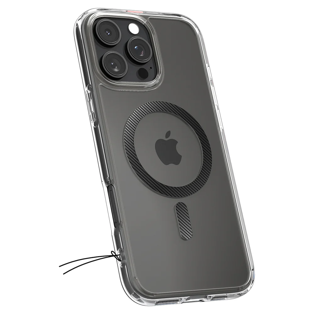Spigen Apple iPhone 16 Pro Max Ultra Hybrid (MagFit) Case - Clear Case / Carbon Fiber Ring - Image 5