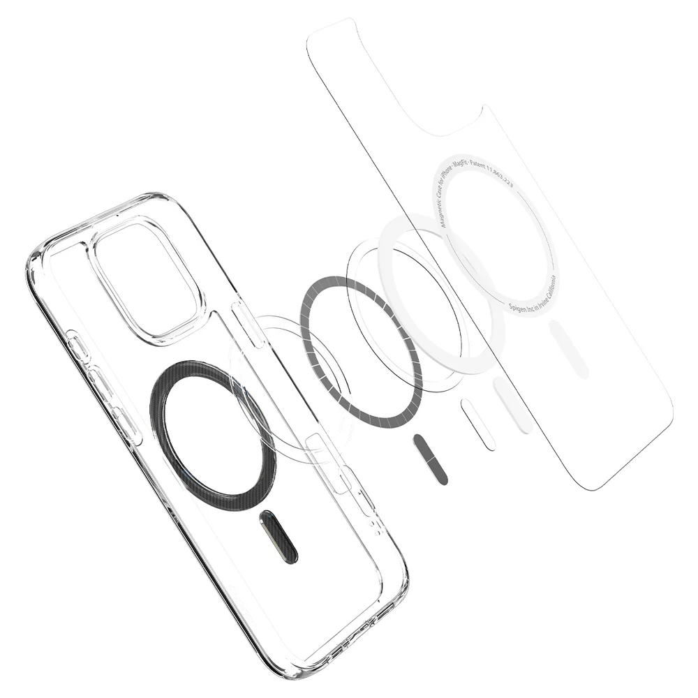 Spigen Apple iPhone 16 Pro Max Ultra Hybrid (MagFit) Case - Clear Case / Carbon Fiber Ring - Image 6