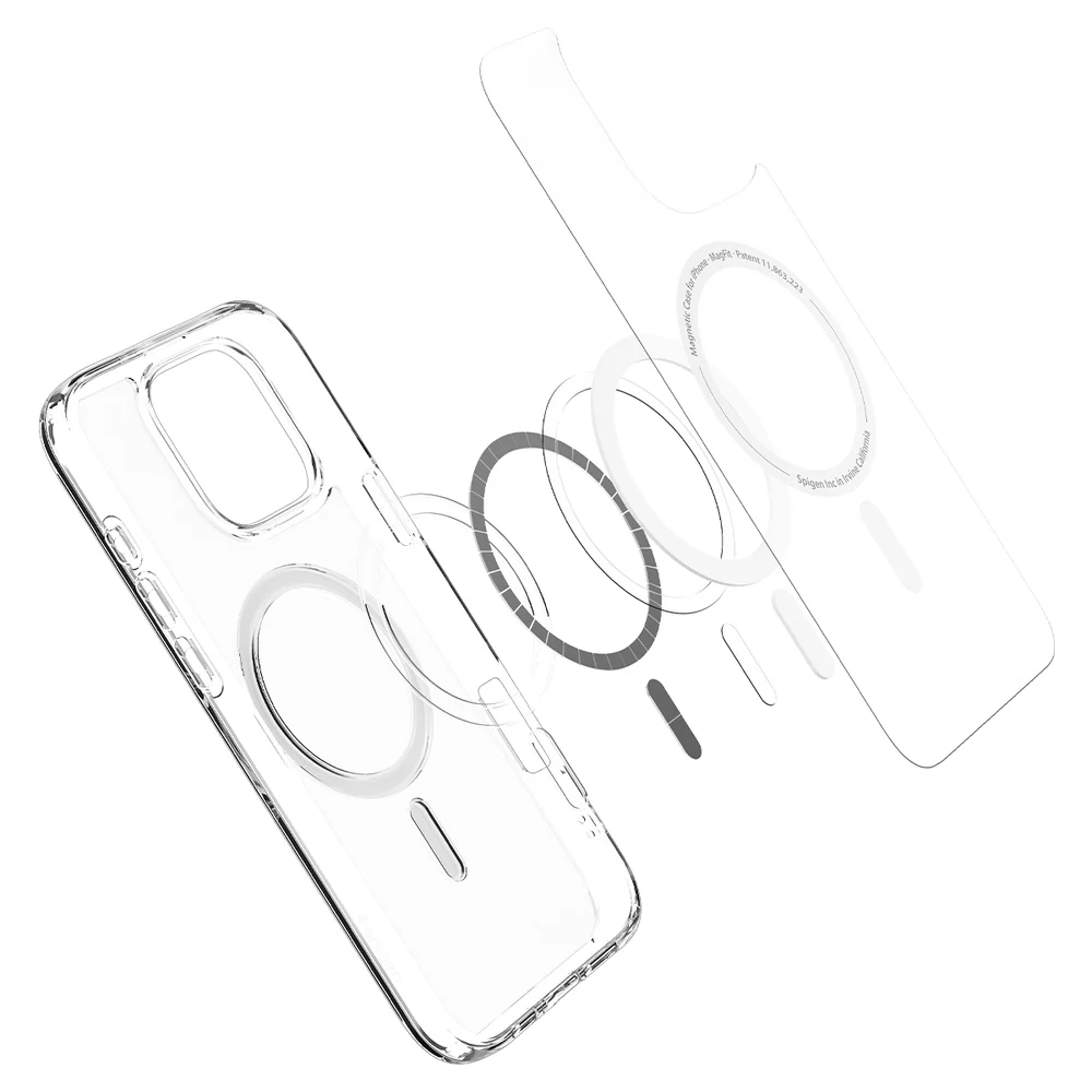 Spigen Apple iPhone 16 Pro Ultra Hybrid (MagFit) Case (Frost Clear Case / White Ring) - Image 5