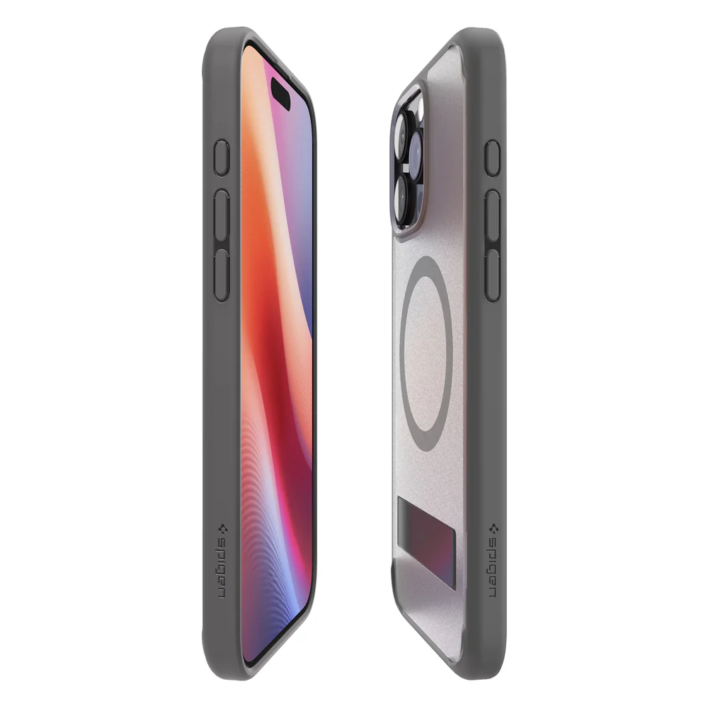 Spigen Apple iPhone 16 Pro Ultra Hybrid S (MagFit) Case (Frost Clear Case / Grey Ring) - Image 6