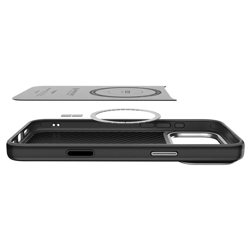 Spigen Apple iPhone 17 Pro Enzo Aramid T Camera Control Button Cover (MagFit) Case - Black Silver - Image 2