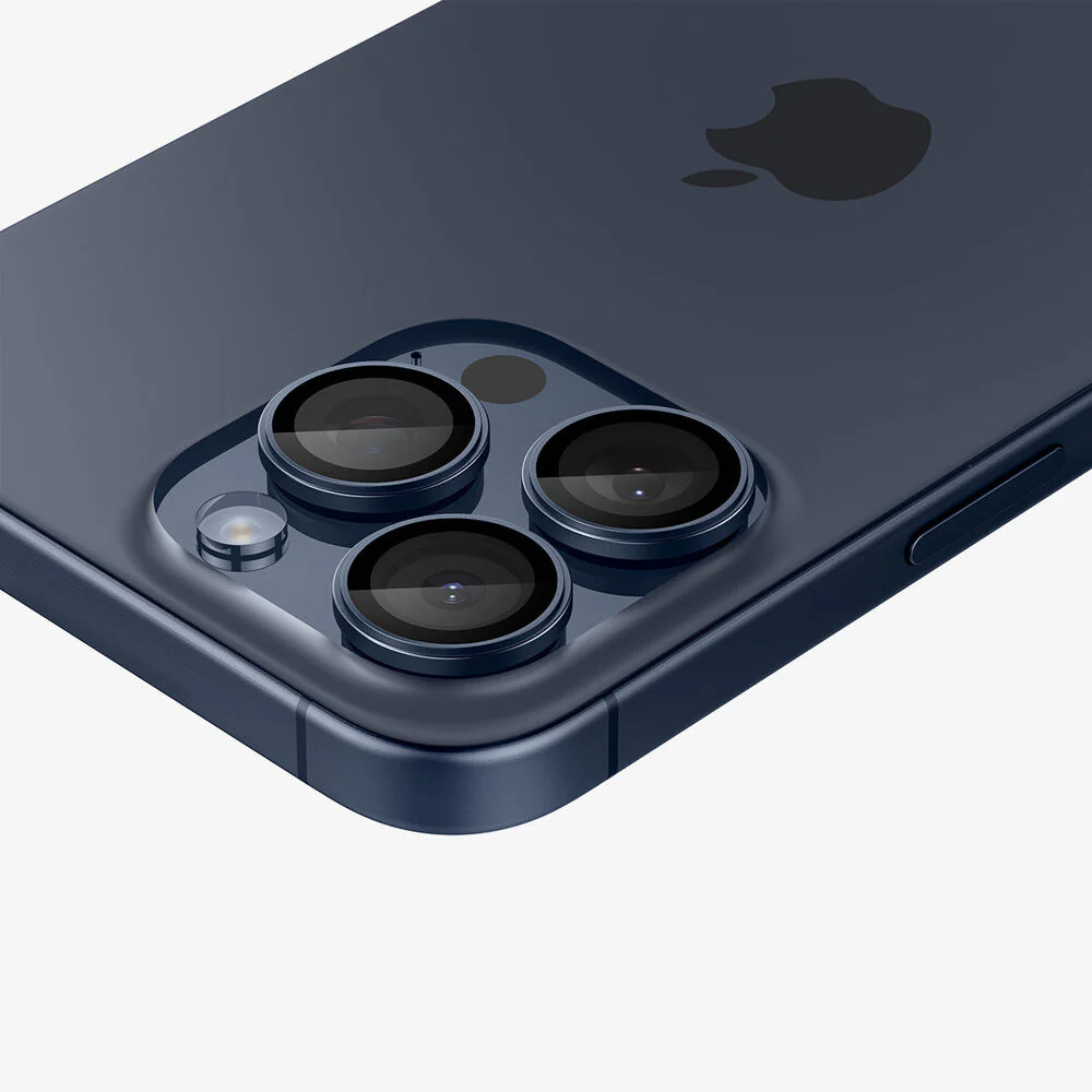 Spigen Apple iPhone 17 Pro Max EZ Fit GLAS.tR Optik Pro 2PCS Camera Lens Protector - Blue Titanium - Image 4