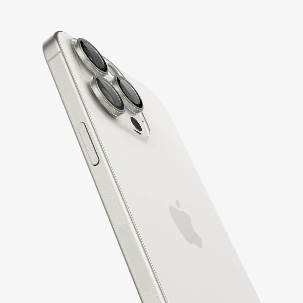 Spigen Apple iPhone 17 Pro Max EZ Fit GLAS.tR Optik Pro 2PCS Camera Lens Protector - White Titanium - Image 6