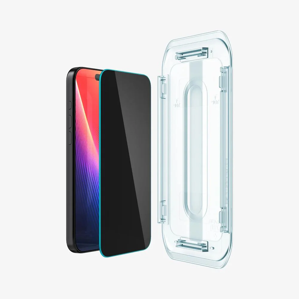 Spigen Apple iPhone 17 Pro Max EZ Fit GLAS.tR Privacy 2PCS Glass Screen Protector - Black - Image 2