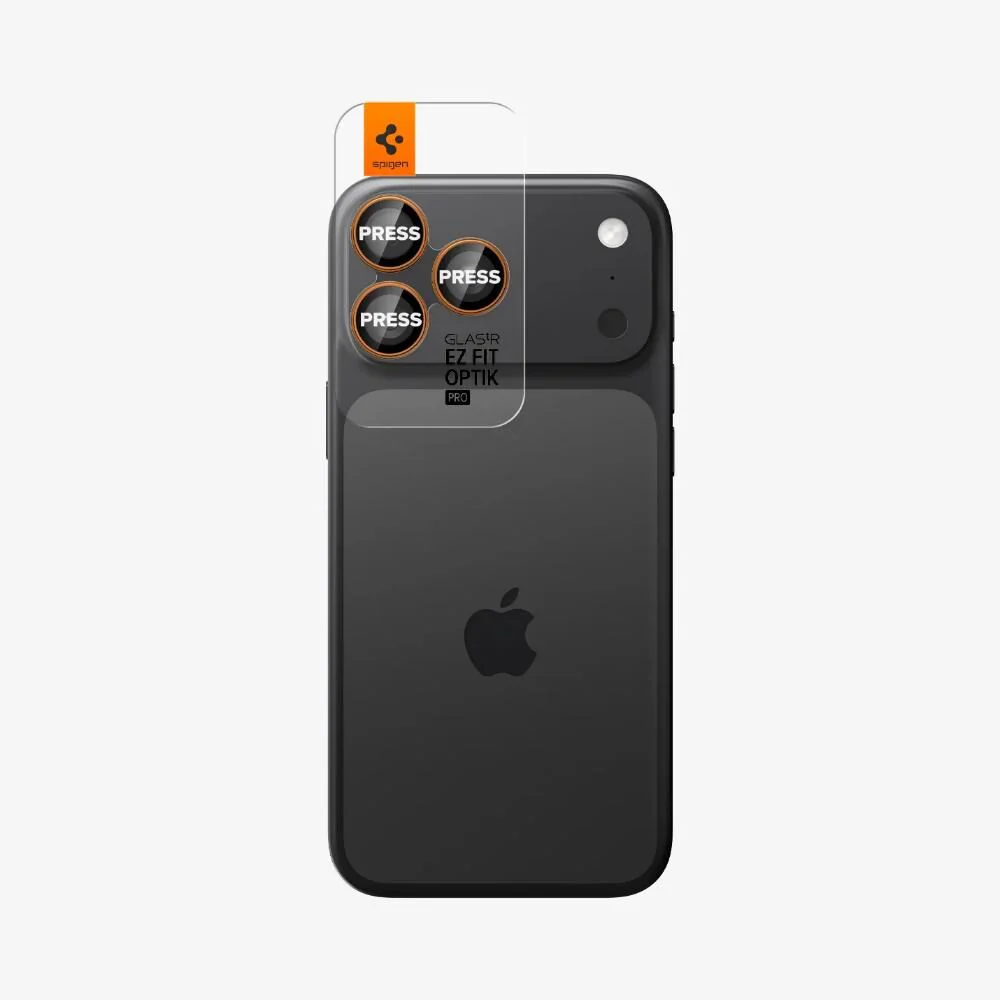 Spigen Apple iPhone 17 Pro Max GLAS.tR EZ Fit Optik Pro 2PCS Camera Lens Protector - Cosmic Orange - Image 2