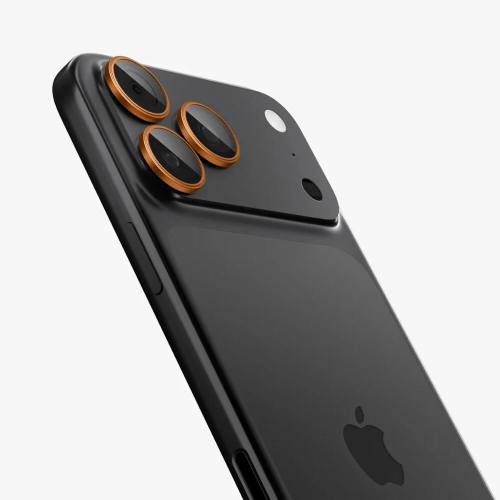 Spigen Apple iPhone 17 Pro Max GLAS.tR EZ Fit Optik Pro 2PCS Camera Lens Protector - Cosmic Orange - Image 4