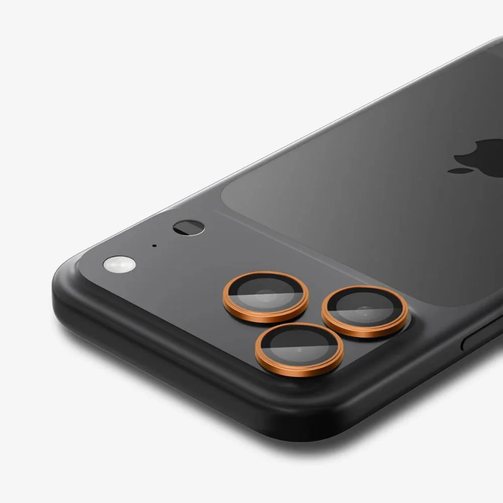 Spigen Apple iPhone 17 Pro Max GLAS.tR EZ Fit Optik Pro 2PCS Camera Lens Protector - Cosmic Orange - Image 5
