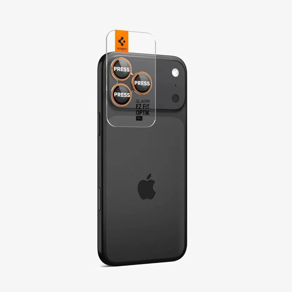 Spigen Apple iPhone 17 Pro Max GLAS.tR EZ Fit Optik Pro 2PCS Camera Lens Protector - Cosmic Orange - Image 6