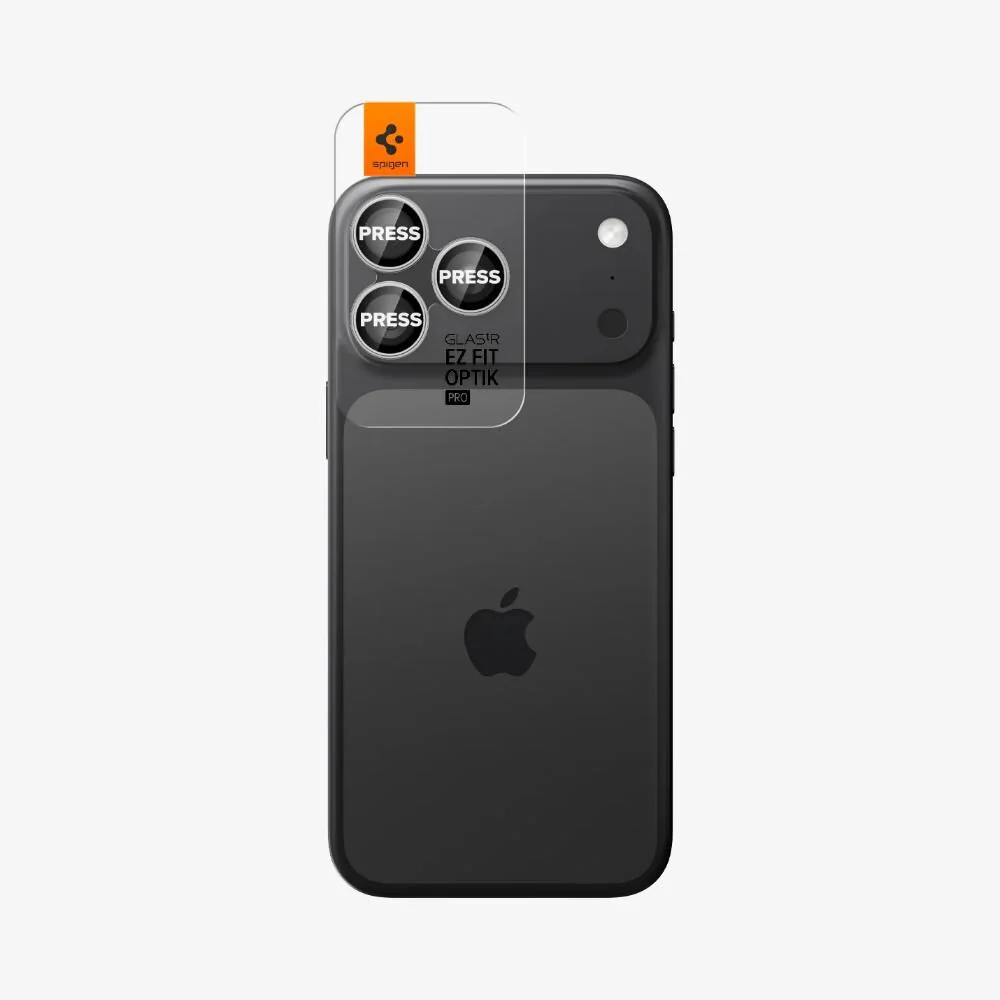 Spigen Apple iPhone 17 Pro Max GLAS.tR EZ Fit Optik Pro 2PCS Camera Lens Protector - Silver - Image 2