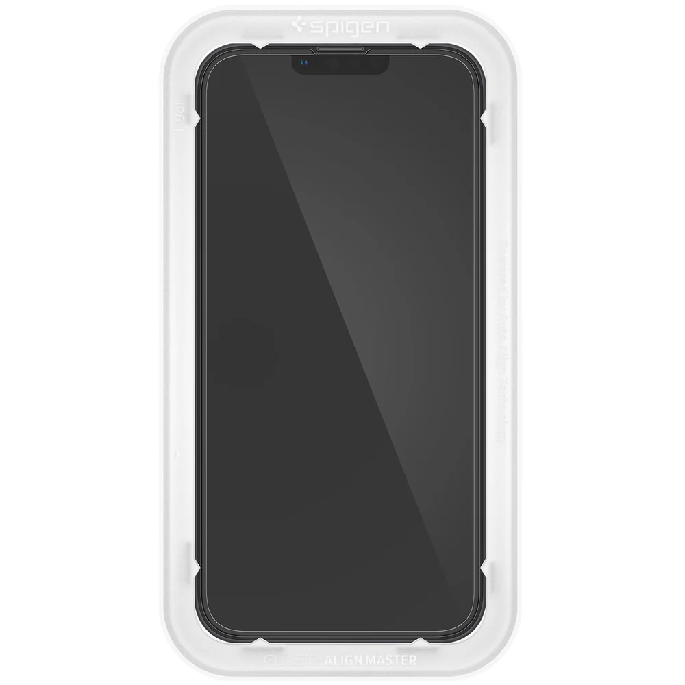 Spigen Apple iPhone 17e / 16e / 14 / 13 / 13 Pro AlignMaster GLAS.tR Full Cover 2PCS Glass Screen Protector - Black - Image 6