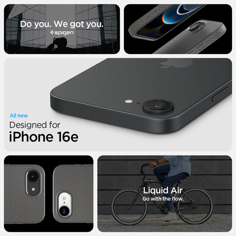 Spigen Apple  iPhone 17e / 16e Liquid Air Case - Marble Grey - Image 2