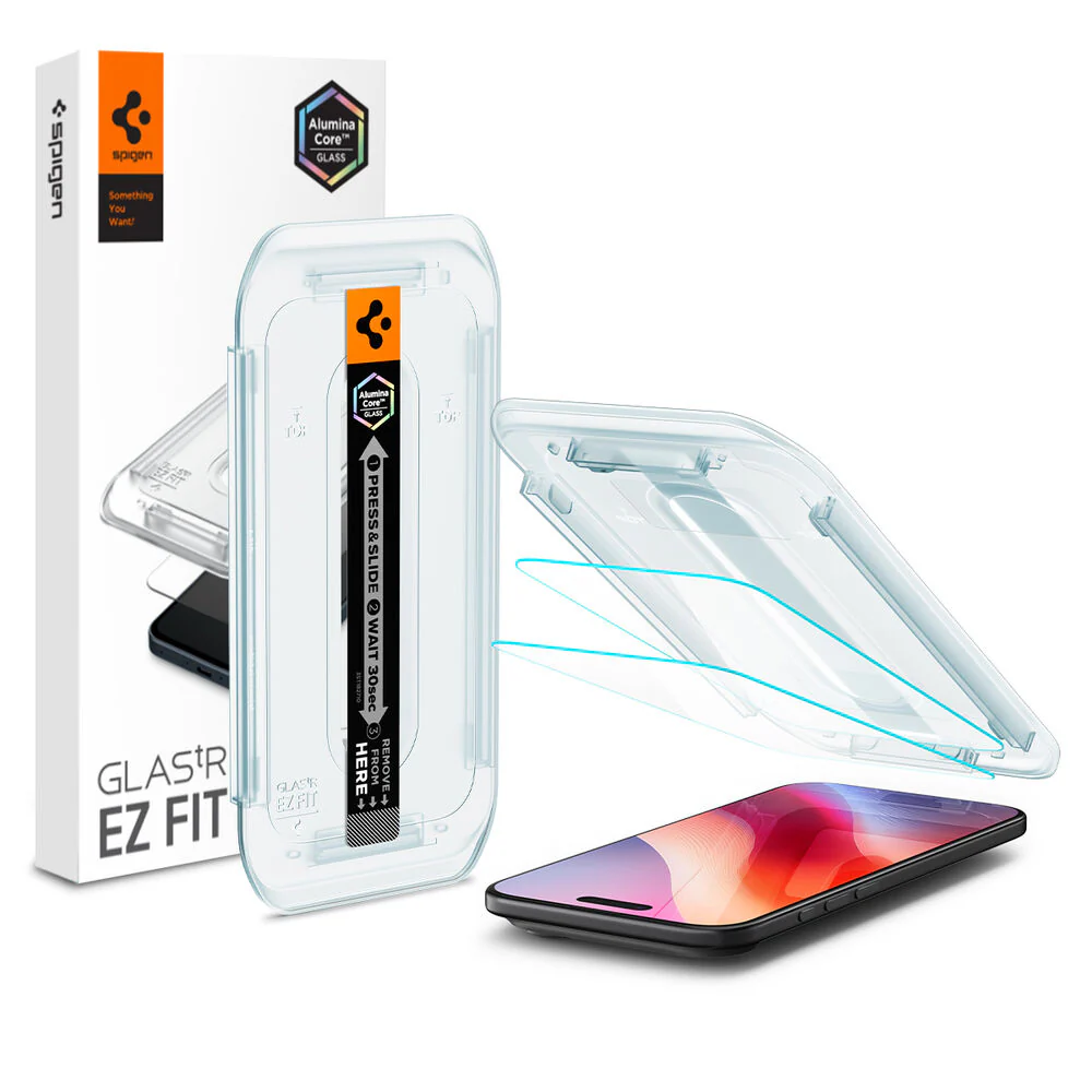 Spigen Apple iPhone Air GLAS.tR EZ Fit 2PCS Glass Screen Protector - Clear - Image 2