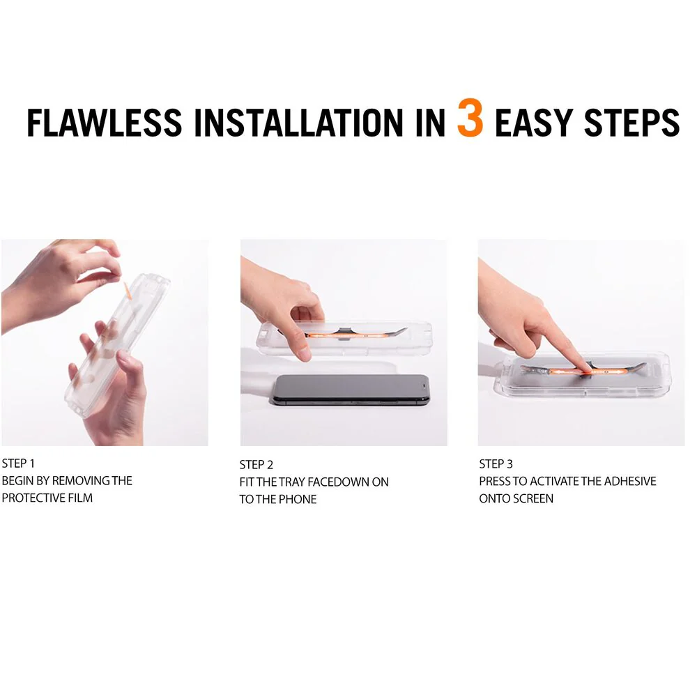 Spigen Apple iPhone XR GLAS.tR EZ Fit Glass Screen Protector - Clear - Image 3