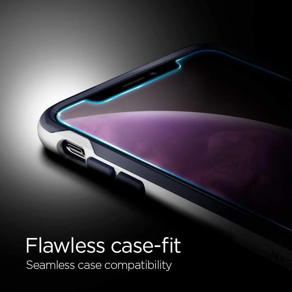 Spigen Apple iPhone XR GLAS.tR EZ Fit Glass Screen Protector - Clear - Image 4