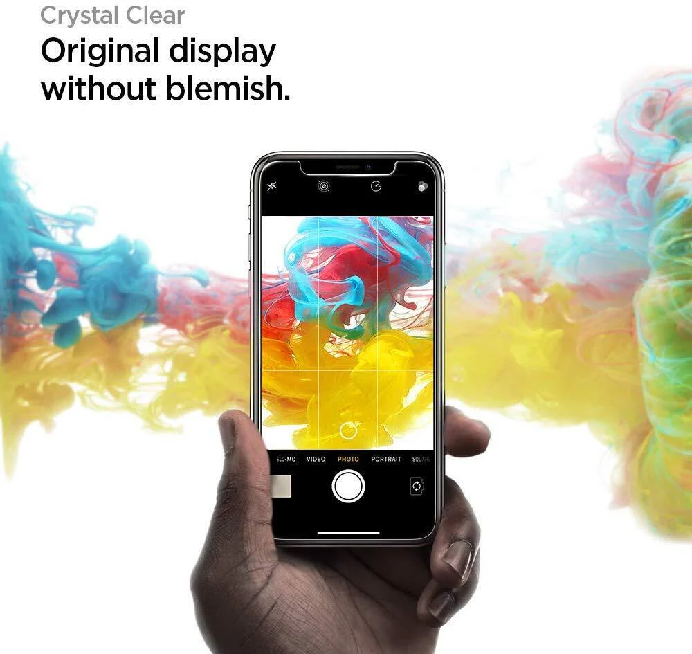 Spigen Apple iPhone XR GLAS.tR EZ Fit Glass Screen Protector - Clear - Image 6