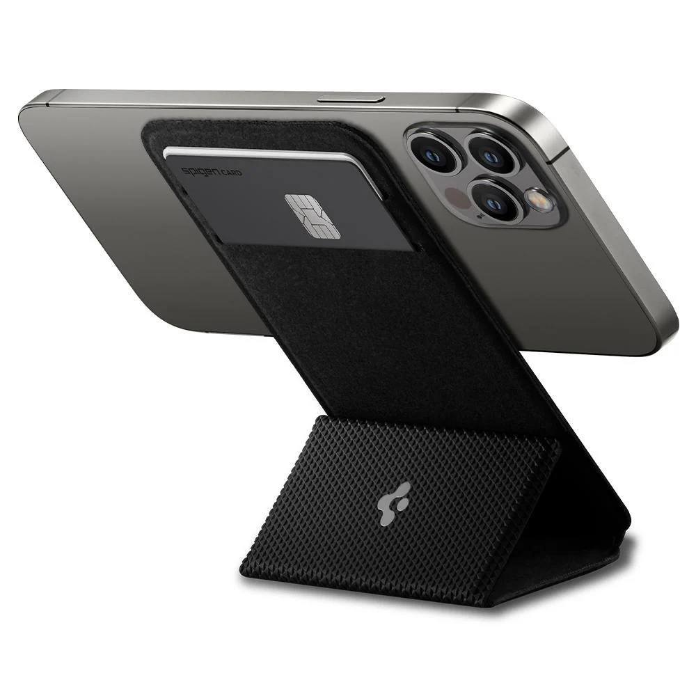 Spigen Apple MagSafe Accessories MagSafe Card Holder Smart Fold Wallet (MagFit) Card Holder - Black - Image 3