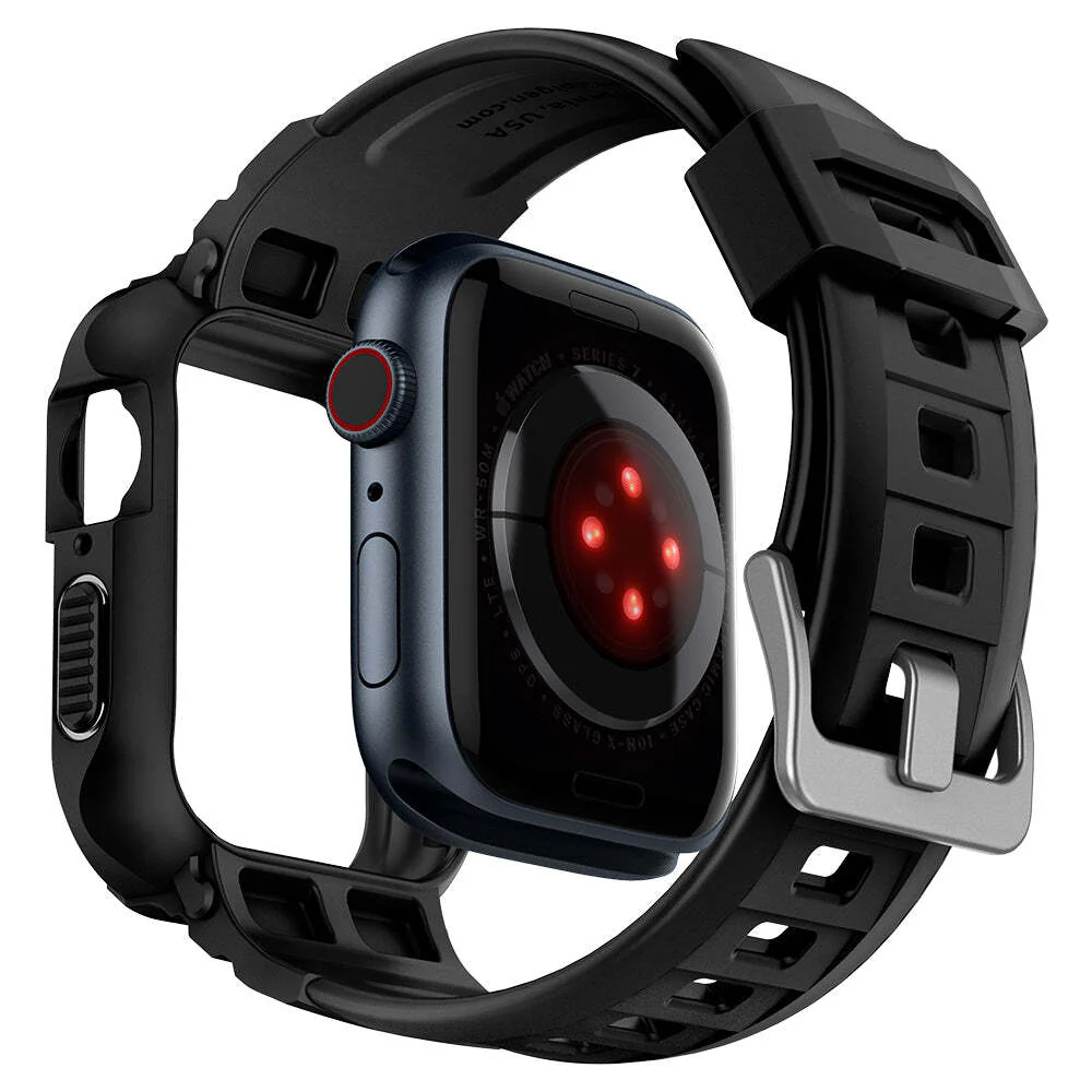 Spigen Apple Watch 41mm 40mm Rugged Armor Pro Case (Black) - Image 4