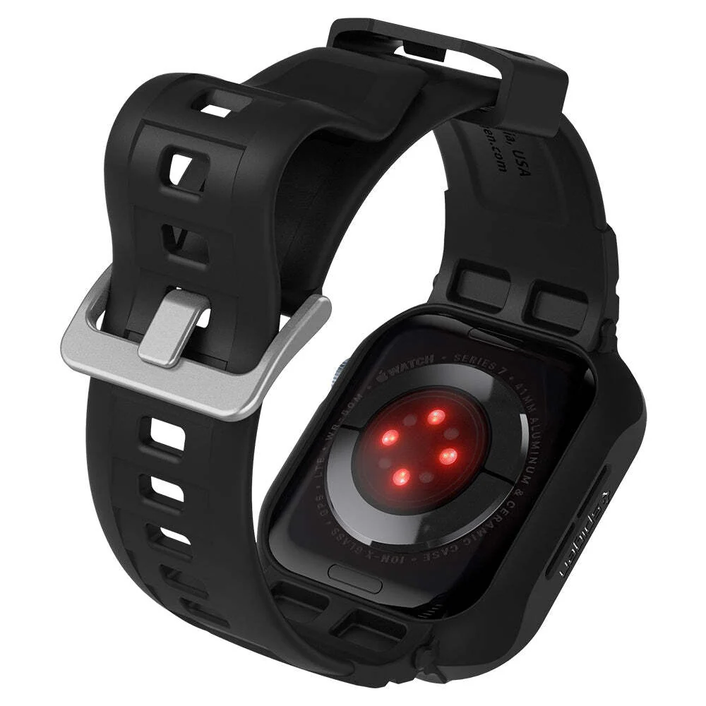 Spigen Apple Watch 41mm 40mm Rugged Armor Pro Case (Black) - Image 5