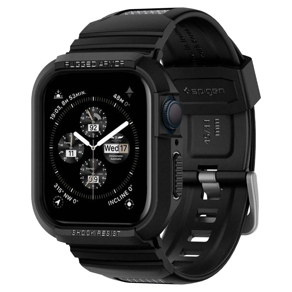 Spigen Apple Watch 41mm 40mm Rugged Armor Pro Case (Military Green) - Image 2