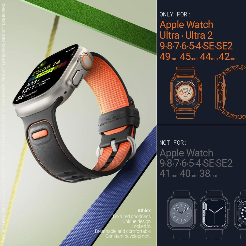 Spigen Apple Watch 42-49mm Athlex Wristband (Active Orange) - Image 2