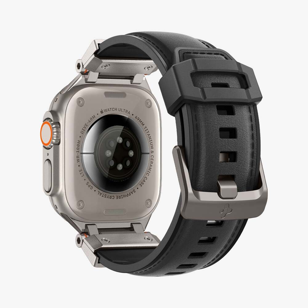 Spigen Apple Watch 42-49mm DuraPro Armor PU Wristband (Black) - Image 3