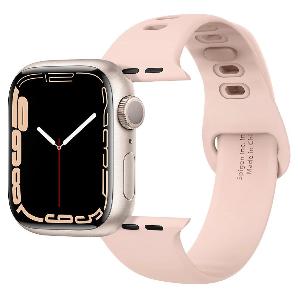 Spigen Apple Watch 42-49mm Silicone Fit Wristband (Rose Gold) - Image 3