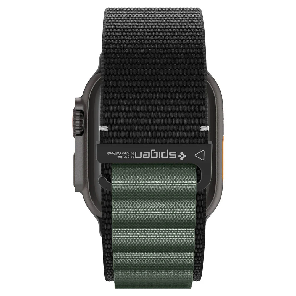 Spigen Apple Watch 42-49mm WBF1 Wristband (Black Green) - Image 5