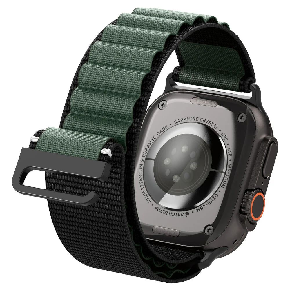 Spigen Apple Watch 42-49mm WBF1 Wristband (Black Green) - Image 6