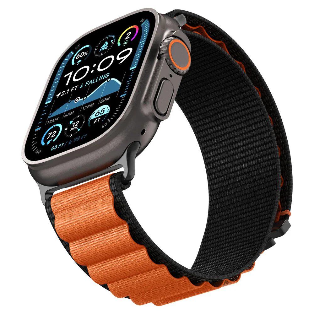 Spigen Apple Watch 42-49mm WBF1 Wristband (Black Orange) - Image 3