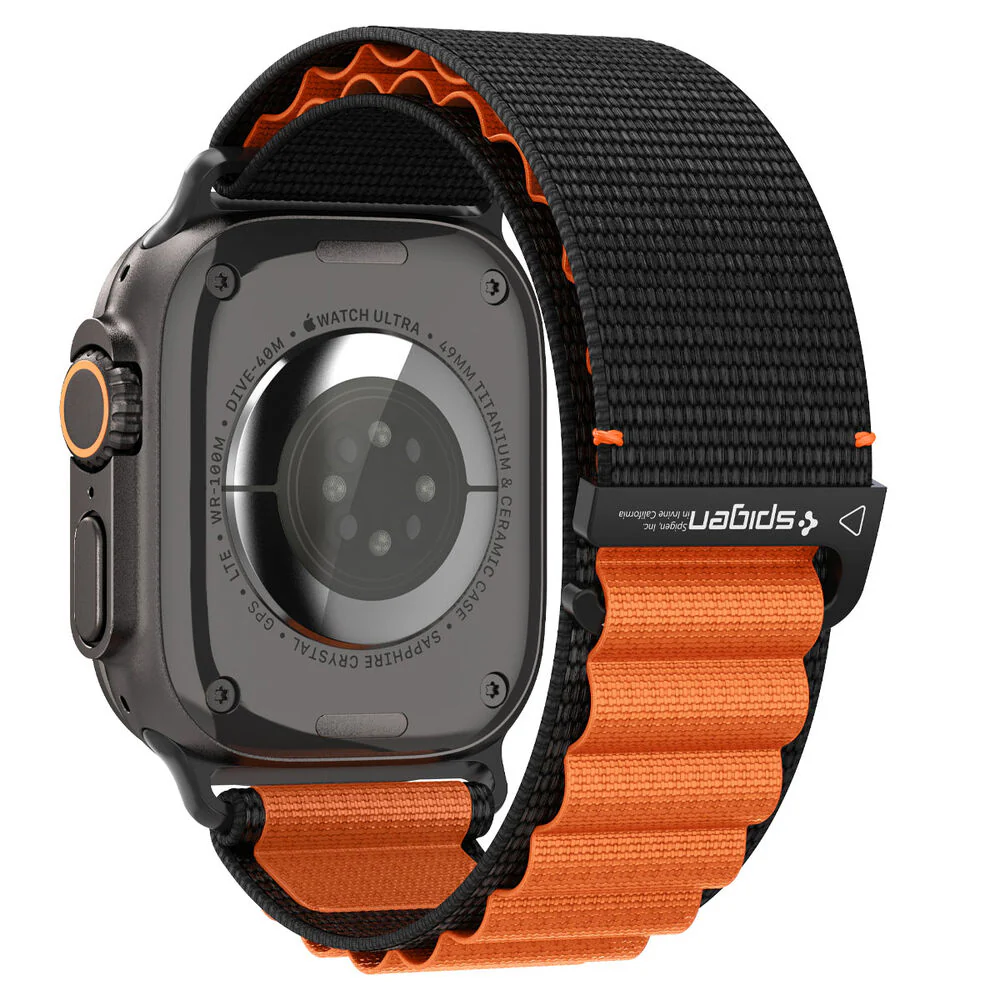Spigen Apple Watch 42-49mm WBF1 Wristband (Black Orange) - Image 6