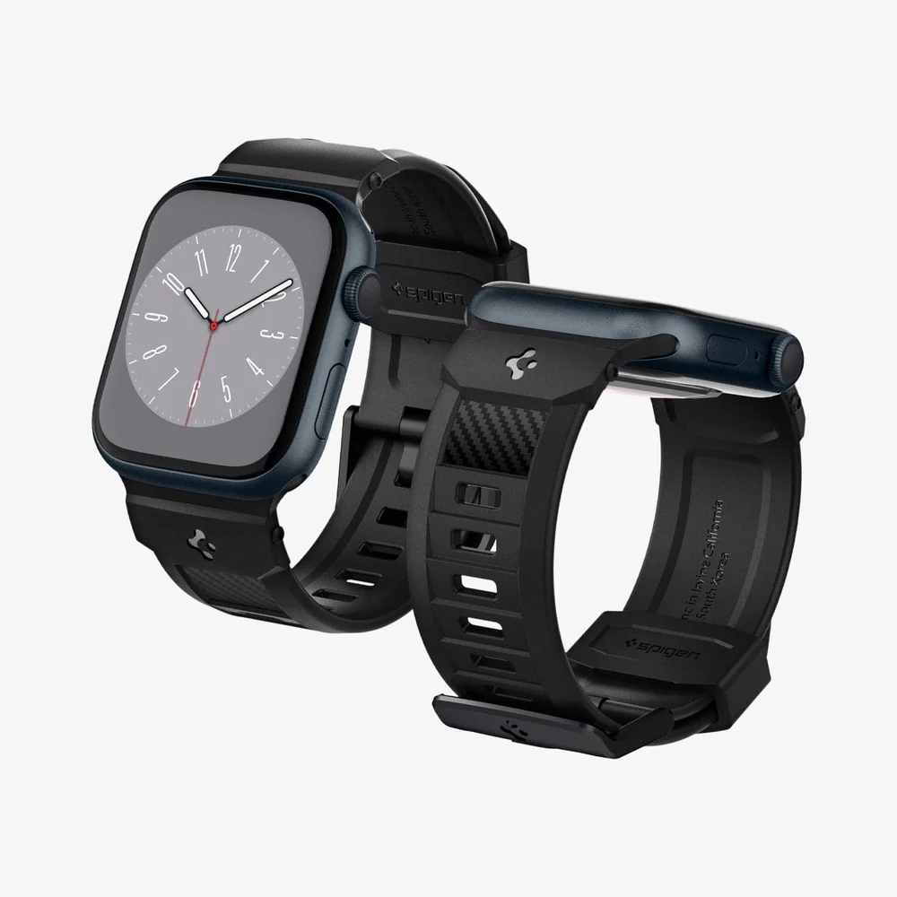 Spigen Apple Watch 42mm 41mm 40mm 38mm Rugged Band Wristband (Black) - Image 2