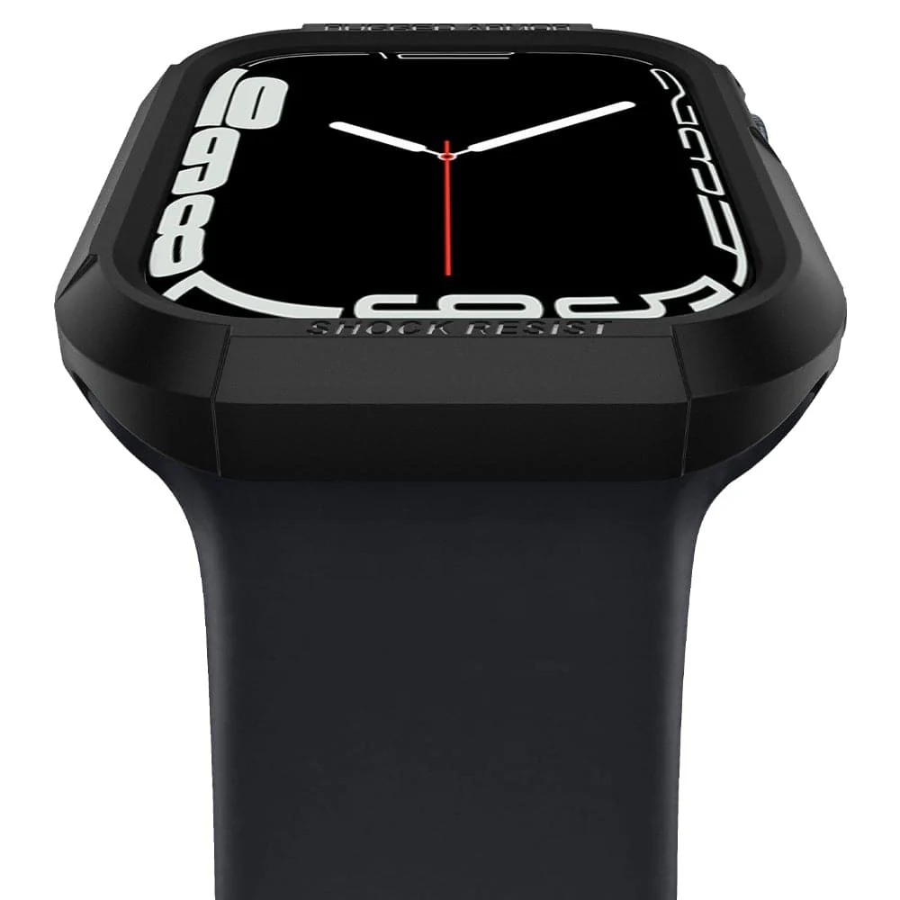 Spigen Apple Watch 45mm 44mm Rugged Armor Case (Black) - Image 5