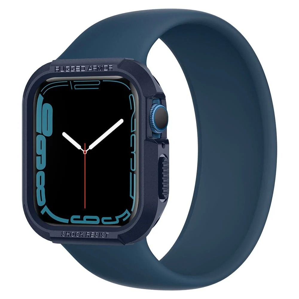 Spigen Apple Watch 45mm 44mm Rugged Armor Case (Blue) - Image 2