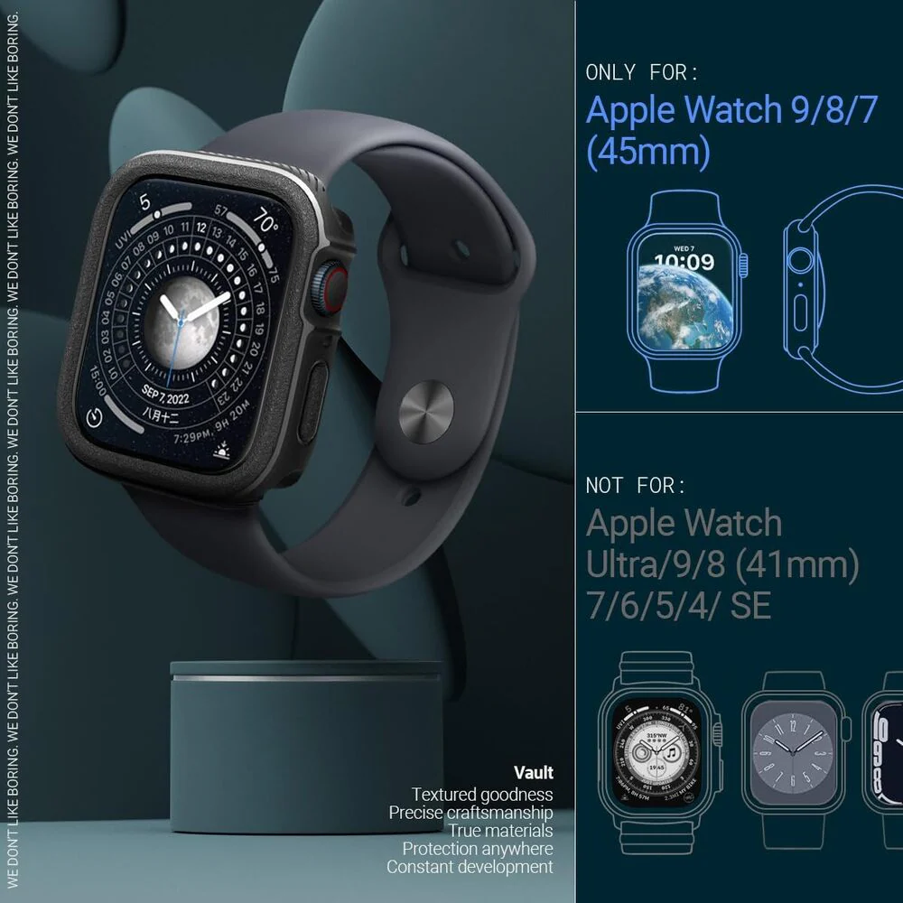 Spigen Apple Watch 45mm Vault Case (Black) - Image 2