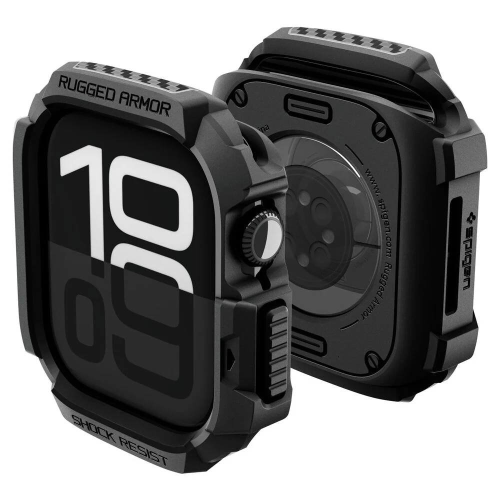 Spigen Apple Watch 46mm Rugged Armor 2 Case (Black) - Image 2