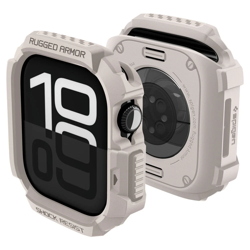 Spigen Apple Watch 46mm Rugged Armor 2 Case (Dune Beige) - Image 2