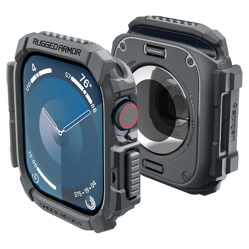 Spigen Apple Watch 46mm Rugged Armor Case (Dark Grey) - Image 2