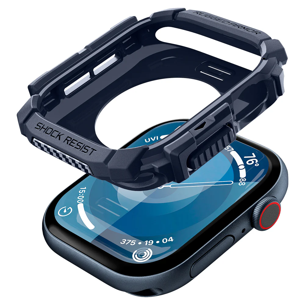 Spigen Apple Watch 46mm Rugged Armor Case (Navy Blue) - Image 4