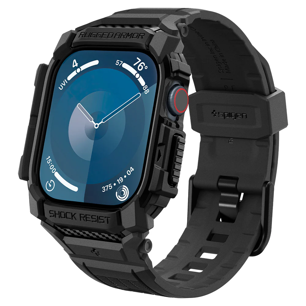 Spigen Apple Watch 46mm Rugged Armor Pro Case (Black) - Image 2