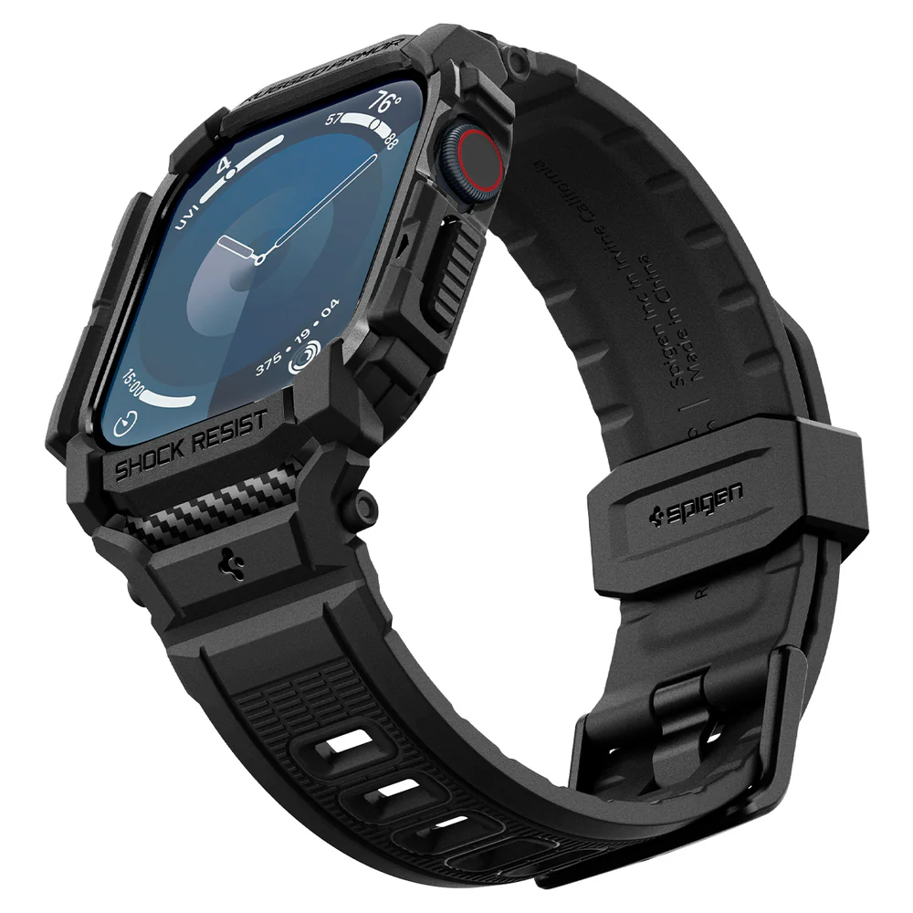 Spigen Apple Watch 46mm Rugged Armor Pro Case (Black) - Image 4