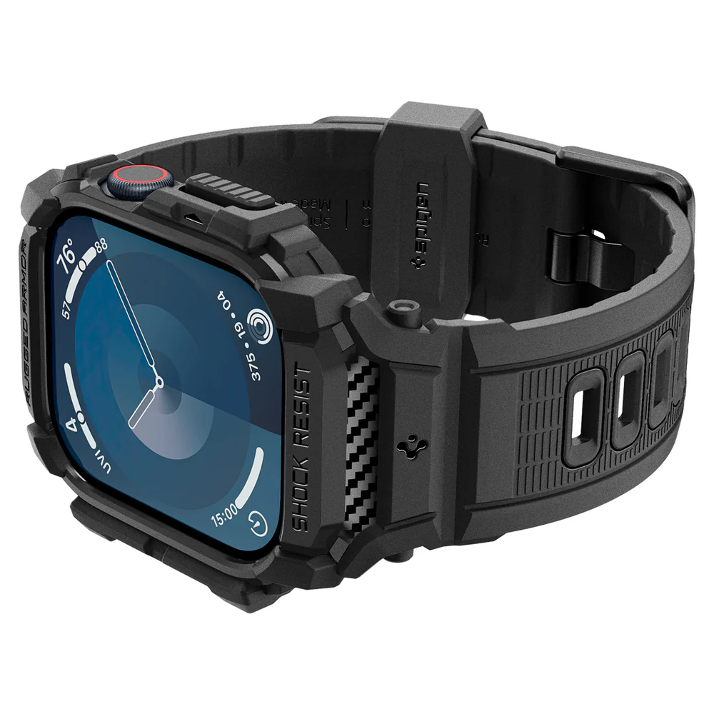 Spigen Apple Watch 46mm Rugged Armor Pro Case (Black) - Image 6