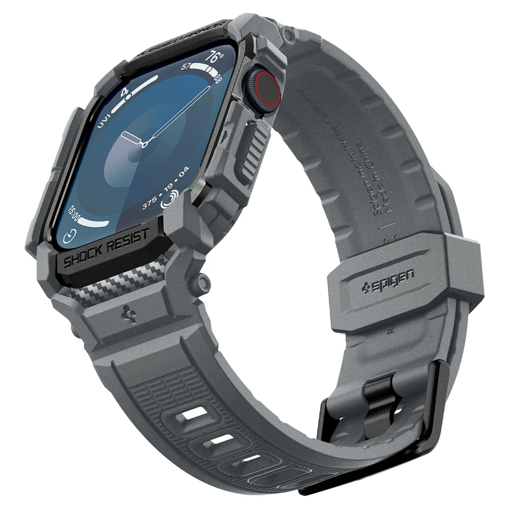 Spigen Apple Watch 46mm Rugged Armor Pro Case (Dark Grey) - Image 3
