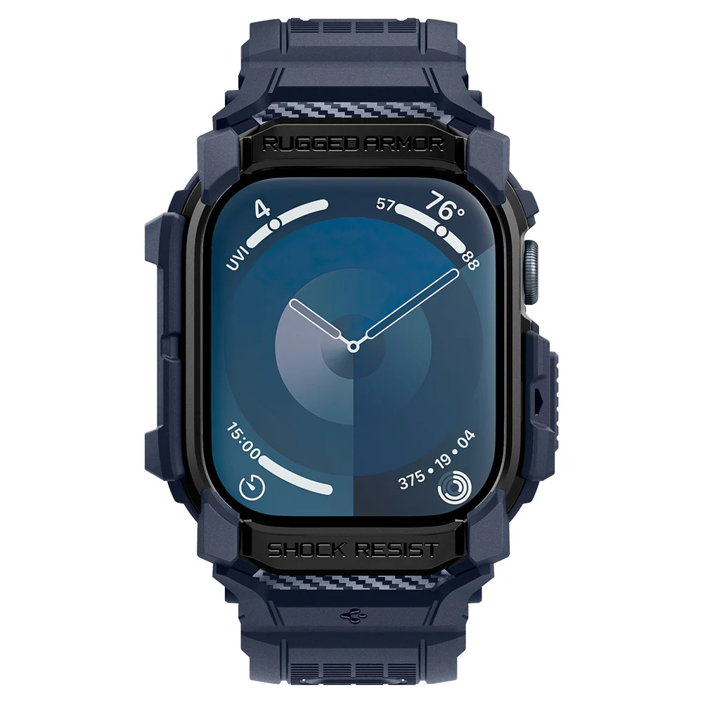 Spigen Apple Watch 46mm Rugged Armor Pro Case (Navy Blue) - Image 3