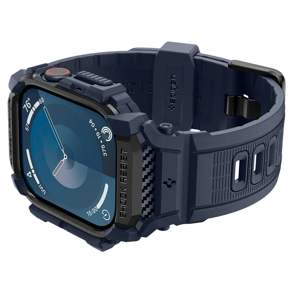 Spigen Apple Watch 46mm Rugged Armor Pro Case (Navy Blue) - Image 6