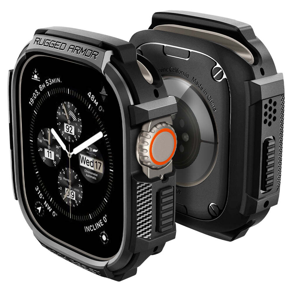 Spigen Apple Watch 49mm Rugged Armor Case (Black) - Image 2