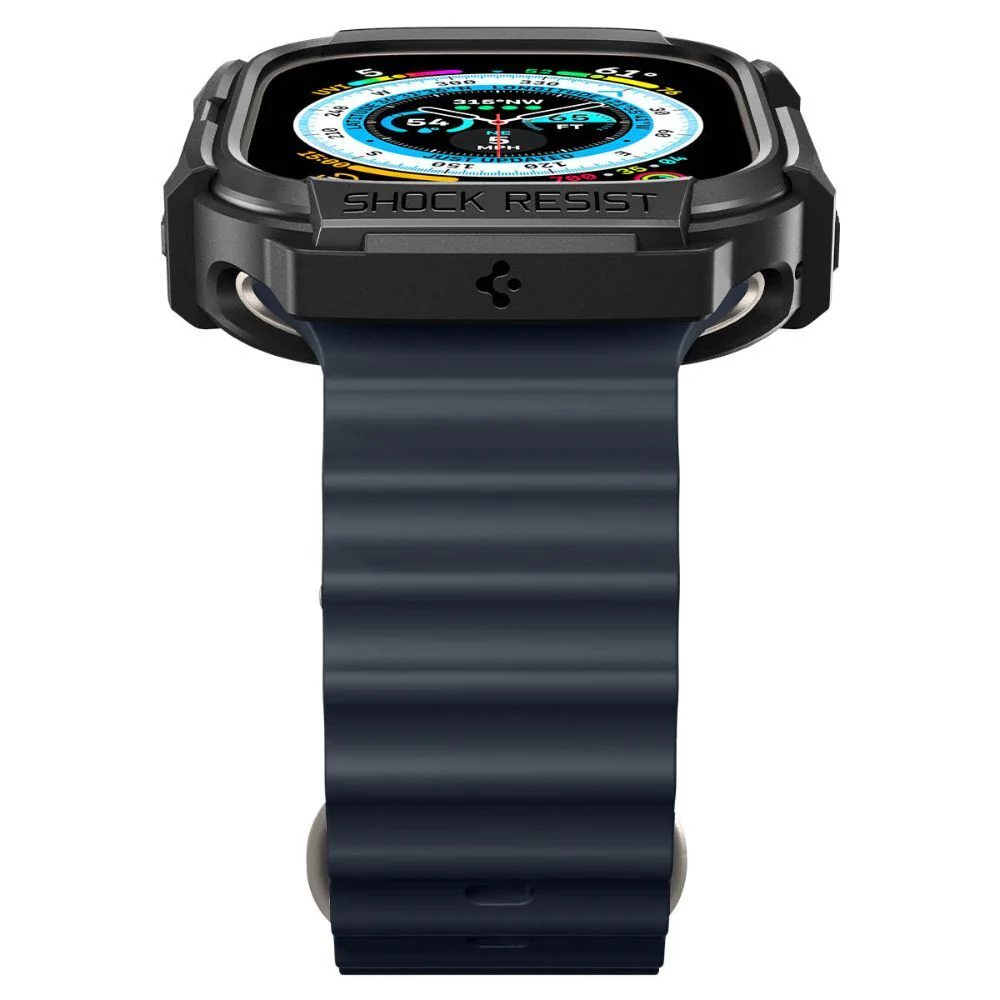 Spigen Apple Watch 49mm Rugged Armor Case (Black) - Image 6