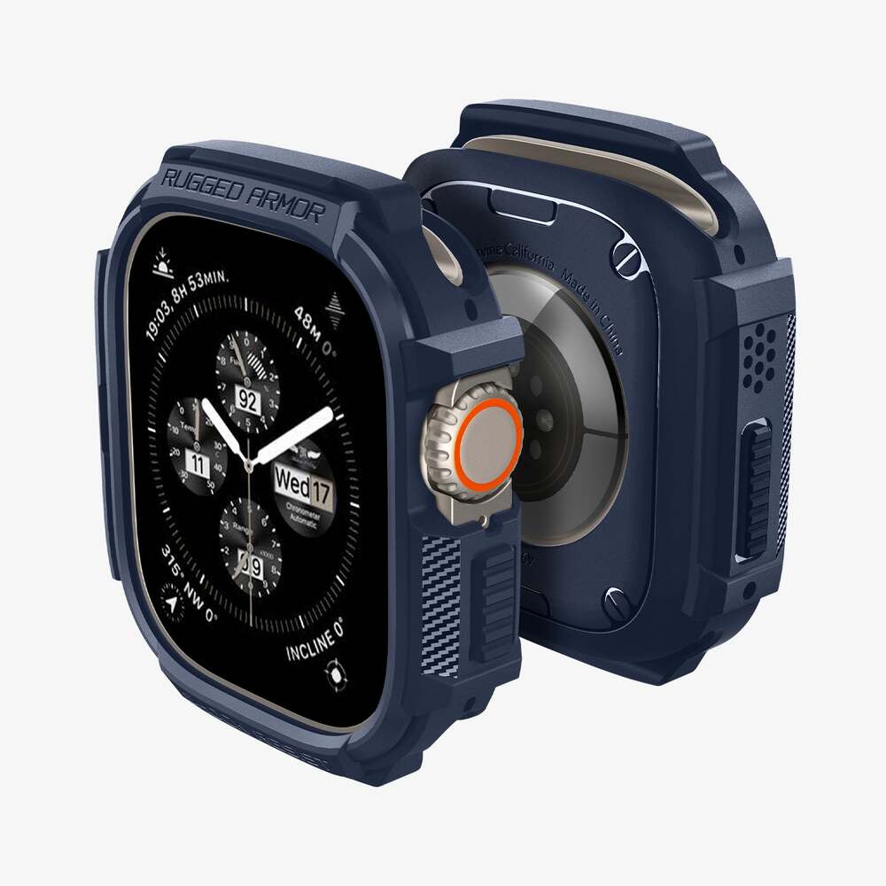 Spigen Apple Watch 49mm Rugged Armor Case (Navy Blue) - Image 3