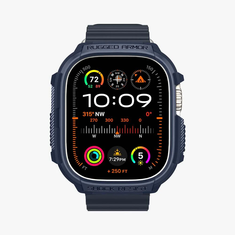 Spigen Apple Watch 49mm Rugged Armor Case (Navy Blue) - Image 5