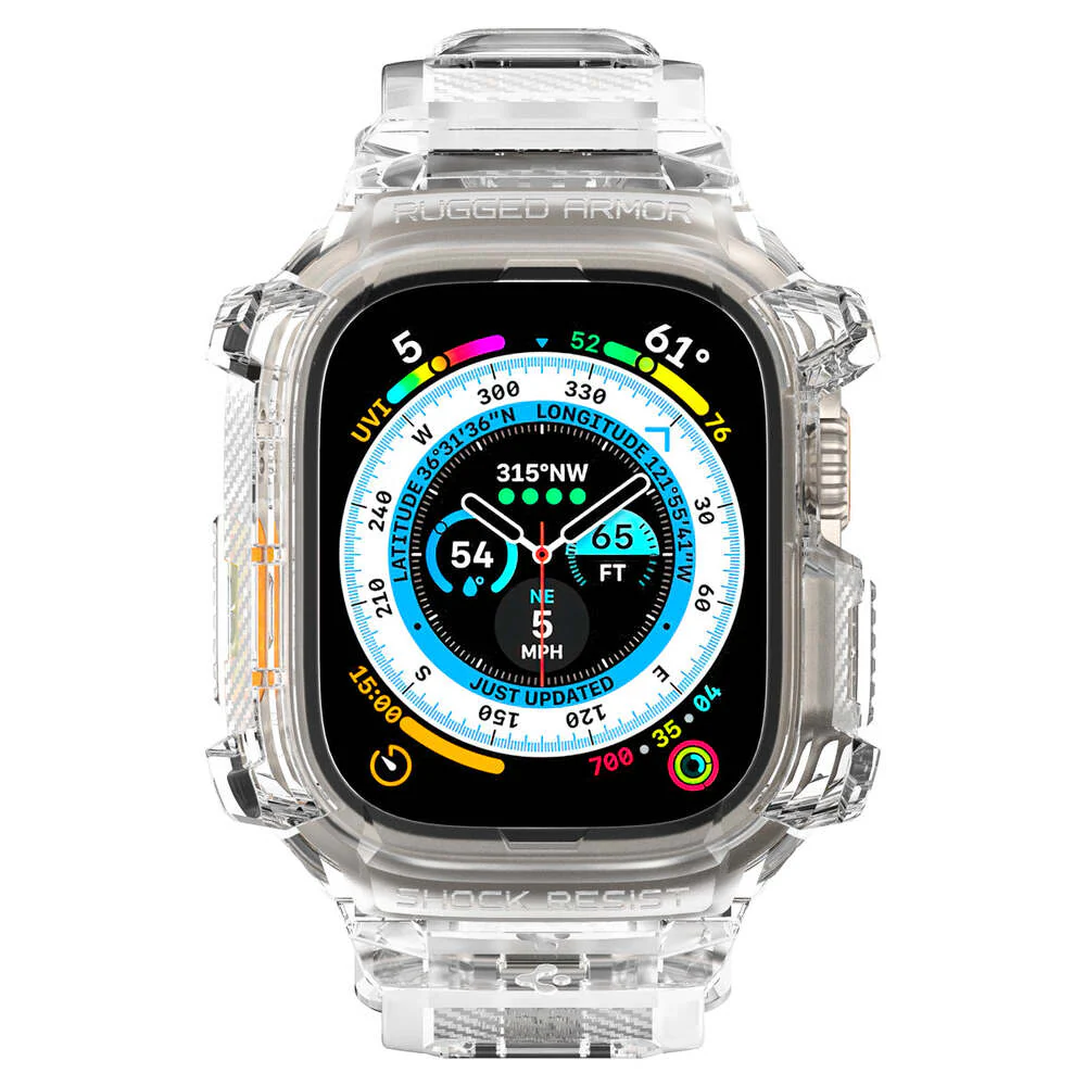 Spigen Apple Watch 49mm Rugged Armor Pro Case (Clear) - Image 2