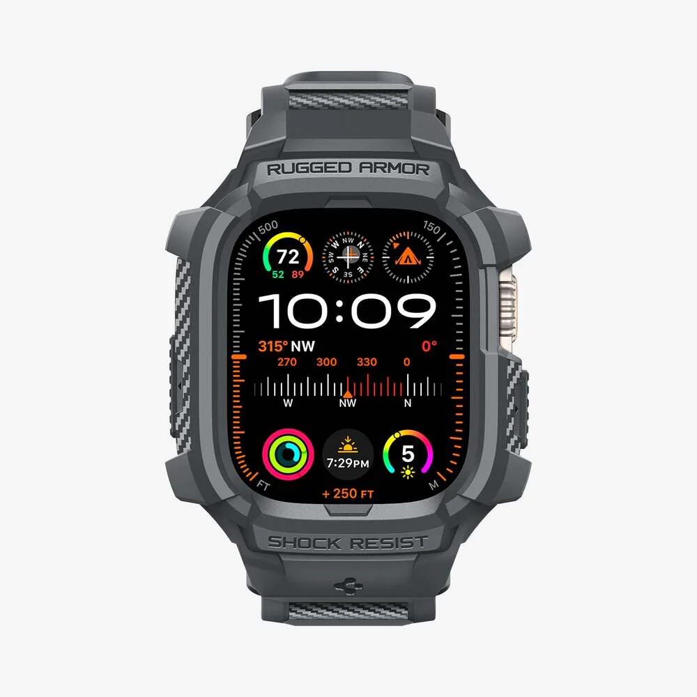 Spigen Apple Watch 49mm Rugged Armor Pro Case (Dark Grey) - Image 2